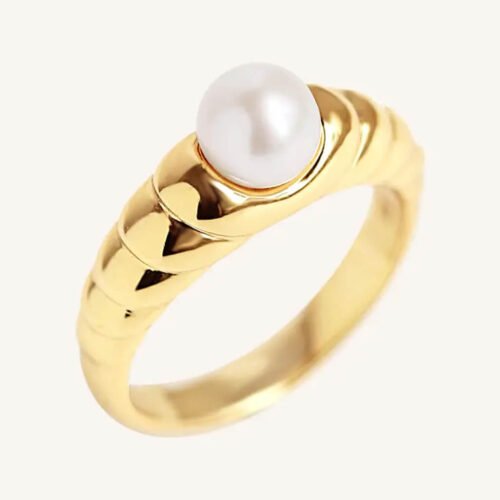 Sparkling Moon & Star Stud Ring