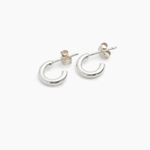 Silver Huggie Earrings